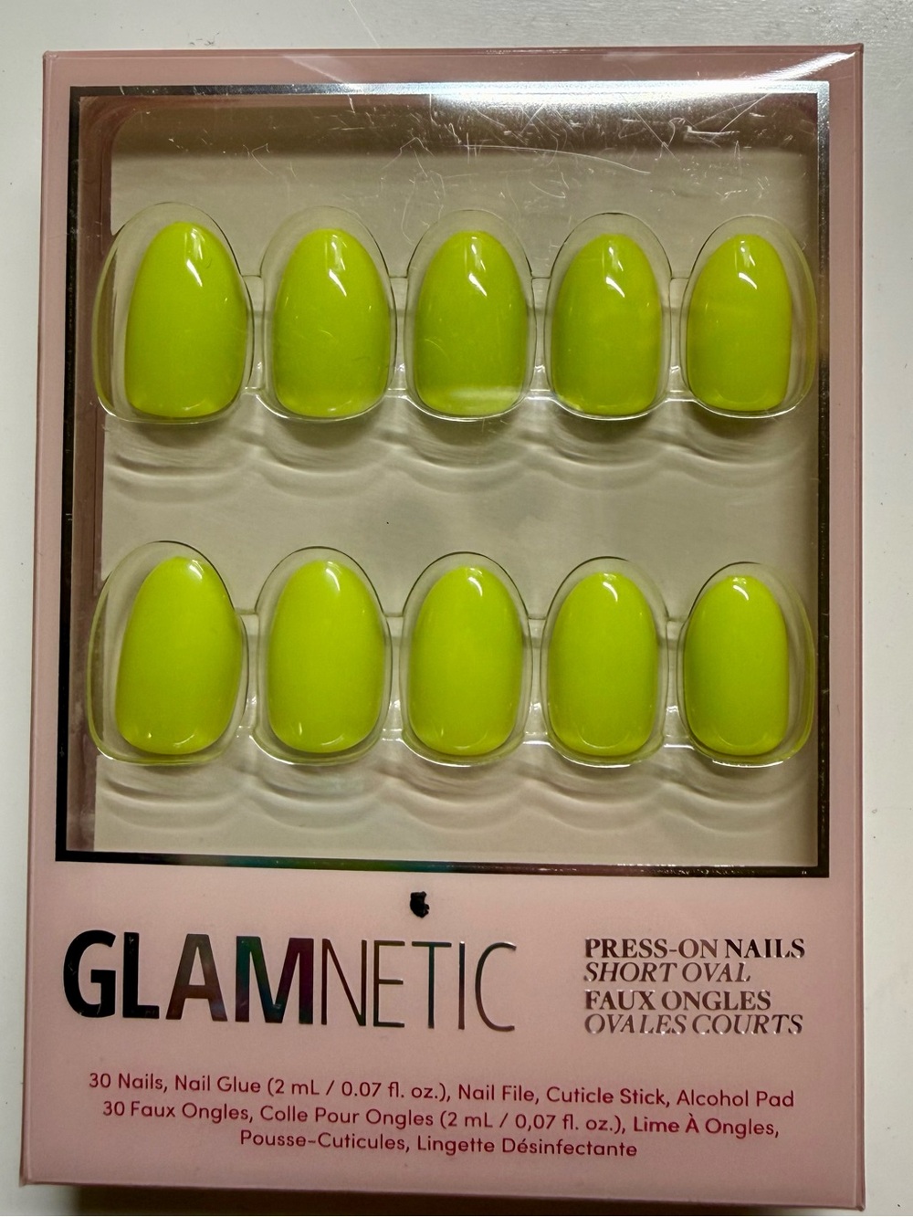 GLAMnetic Lime Green Short Oval Press-On Nails